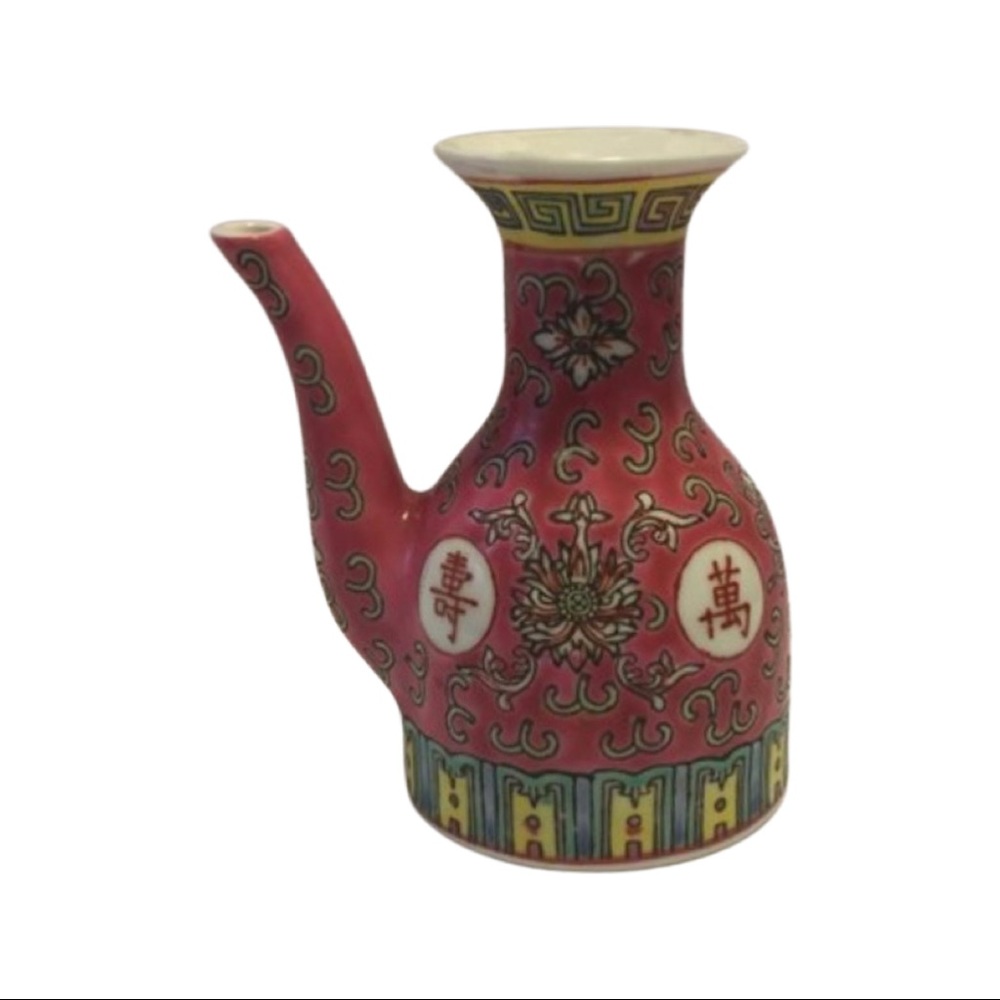 Red Mun enamel soy saucer mini decanter